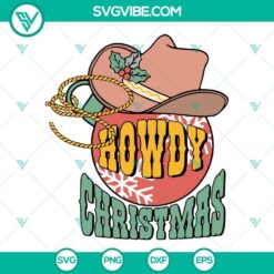 Country Christmas SVG images with a western theme for download. Howdy Christmas design in a digital format. Great for holiday crafts.