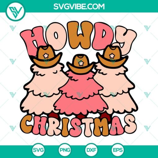 howdy christmas svg cowboy christmas tree svg western christmas svg retro christmas svg country christmas svg christmas tree svg png dxf eps 9 mockup