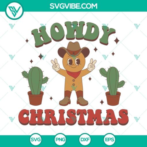 howdy christmas svg gingerbread man cowboy svg png dxf eps cut file 10 mockup