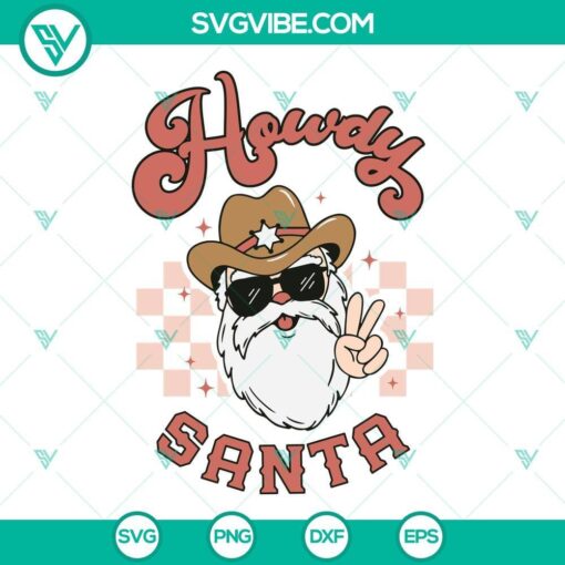 howdy cowboy santa svg western christmas svg cowboy santa claus svg 10 mockup