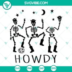 Halloween, SVG Files, Howdy Dancing Skeletons SVG Download, Cowboy Skeleton 12