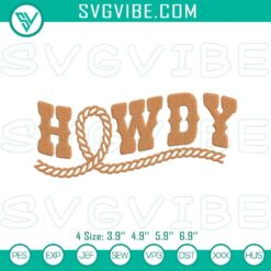 Howdy embroidery designs featuring Western country theme, suitable for machine file use. Great for western or countryside projects.