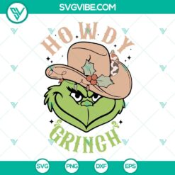 Christmas, SVG Files, Howdy Grinch Cowboys SVG Image, Grinch Christmas SVG 5