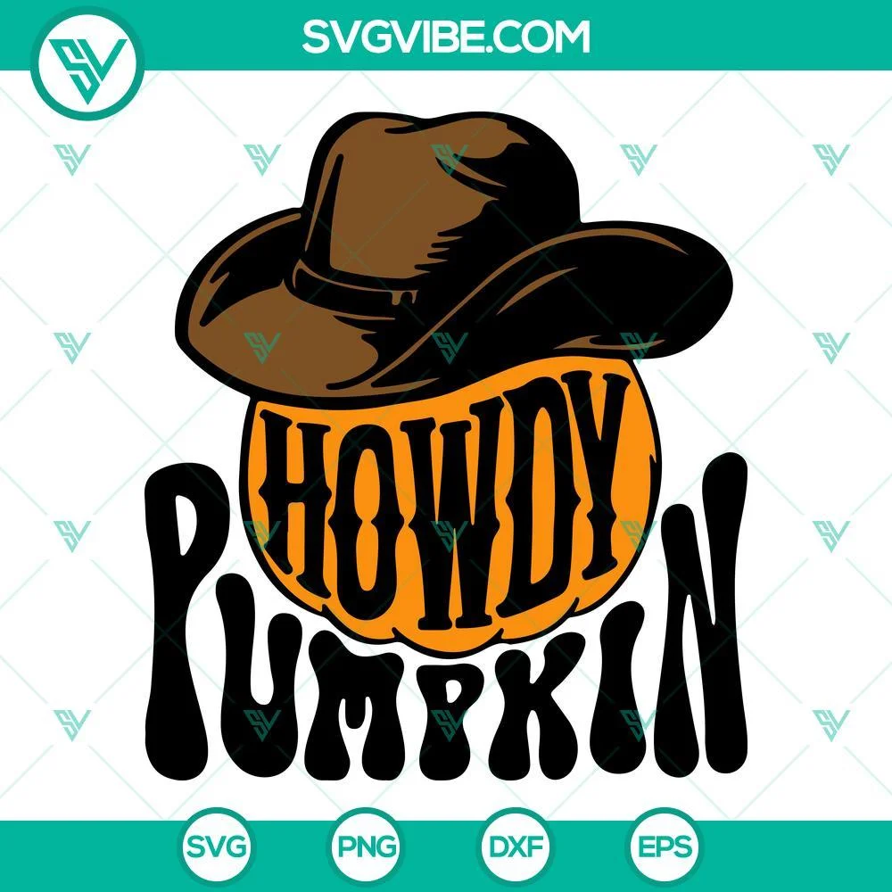 Halloween, SVG Files, Howdy Pumpkin SVG Images, Western Ghost SVG Images, 1