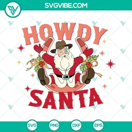 howdy santa christmas svg western christmas svg santa claus christmas svg 10 mockup