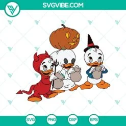 Disney, Halloween, SVG Files, Huey Dewey And Louie Duck Halloween SVG File PNG 2