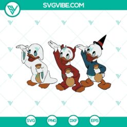 Disney, Halloween, SVG Files, Huey Dewey And Louie Halloween SVG Image PNG DXF 12