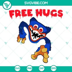 Game, SVG Files, Huggy Wuggy Free Hugs Poppy Playtime SVG Images PNG EPS DXF 1