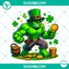 Muscular Hulk superhero character in St. Patrick's Day theme, PNG files for download.