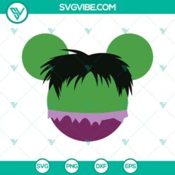 Disney, Movies, SVG Files, Hulk SVG Files, Hulk Mouse Ears SVG Files PNG DXF 2