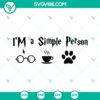 Simple person, Harry Potter, coffee cup, and dog silhouette SVG design. Ideal for Harry Potter and coffee lovers.