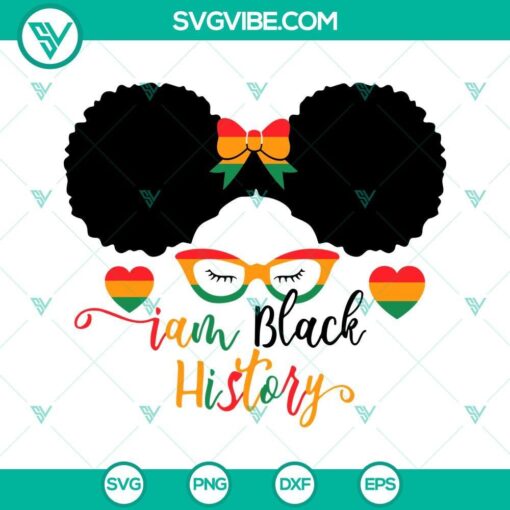 i am black history girl svg black girl svg curly hair ribbon svg african american svg 8 mockup