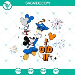 Disney, School, SVG Files, I Did It 2023 Mickey Graduation 2023 SVG Download, 2