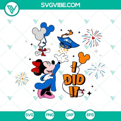 i did it 2023 minnie graduation 2023 svg senior 2023 svg disney graduate svg class of 2023 svg png dxf eps 4 mockup