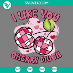 Love Cherry SVG design for Valentines Day, includes PNG files for sublimation. Great for craft projects.