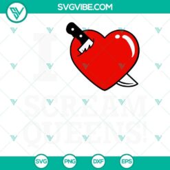 "I Love Scream Queens SVG image with horror TV show inspired design, perfect for cutting in PNG, DXF, EPS formats."