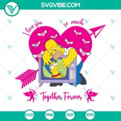 SVG Files, Valentine's Day, Simpsons Family Heart SVG File, Simpsons Valentines 3