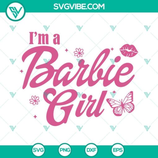 i m a barbie girl svg pink doll girl svg barbie svg 2 mockup