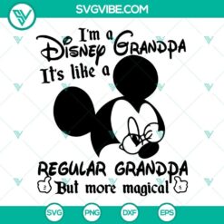 Disney-themed "Grandpa" design featuring magical elements. Great gift for Disney fans.