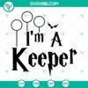 Wizard boy SVG file with "I'm a Keeper" text, perfect for Harry Potter fans. Downloadable wizard SVG design.
