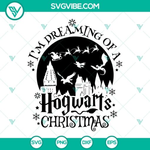 i m dreaming of a hogwarts christmas svg harry potter christmas svg png cut files 4 mockup