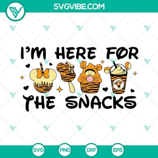 i m here for the snacks disney tigger svg disney drinks and foods svg winnie the pooh svg disney vacation svg png dxf eps 6 mockup