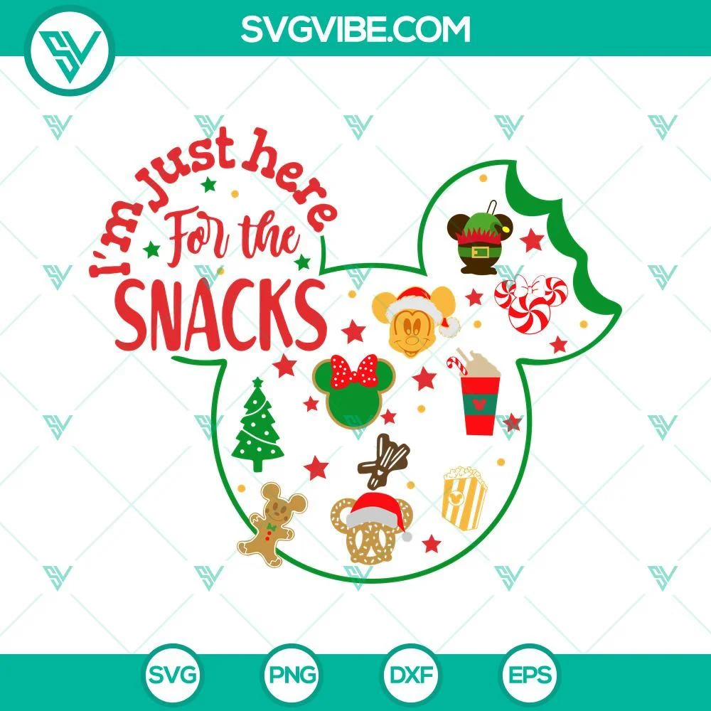 Christmas, Disney, SVG Files, I’m Just Here For The Snacks Disney Christmas 1