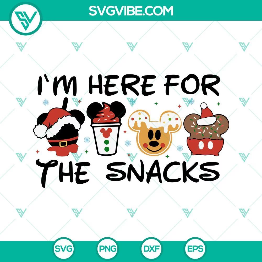 Christmas, Disney, SVG Files, I’m Just Here For The Snacks SVG Image, 1