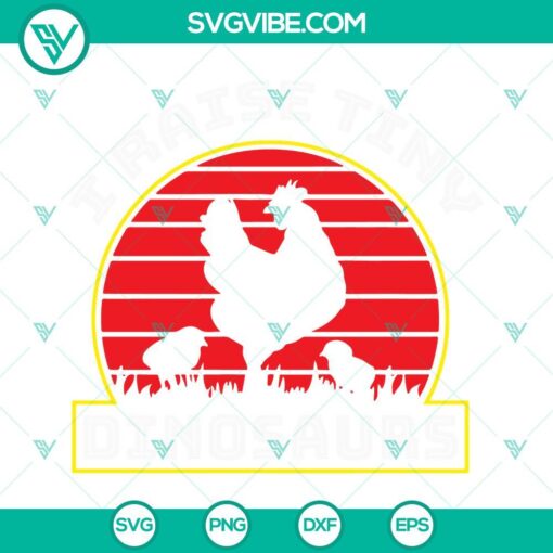 i raise tiny dinosaurs svg retro vintage svg chicken svg funny dinosaur svg png dxf eps cricut files 5 mockup