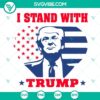 Trump love heart American flag SVG design for digital products, ideal for showing support with patriotic colors. Stand with Trump SVG file.