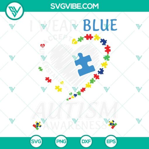 i wear blue svg autism awareness svg autism month svg png dxf eps cricut silhouette cut files 10 mockup