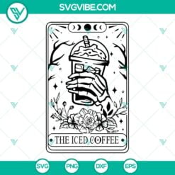 Skeleton, SVG Files, Iced Coffee Skeleton Hand Tarot SVG Download, The Iced 6