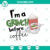 Grinch-themed coffee mug SVG design, perfect for coffee lovers, SVG download for printing.