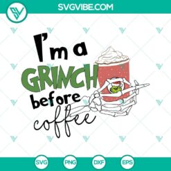 Grinch-themed coffee mug SVG design, perfect for coffee lovers, SVG download for printing.