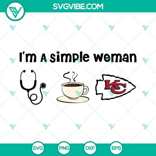 im a simple woman kansas city chiefs svg nurse svg love coffee svg cute chiefs svg png dxf eps files 6 mockup