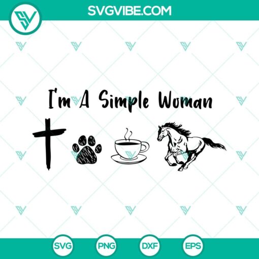 im a simple woman love jesus and horse svg dog svg coffee svg simple mom svg png dxf eps download 7 mockup 1