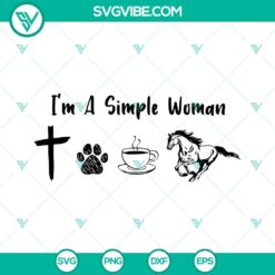 Simple woman love Jesus and horse, dog, coffee SVG images for download.