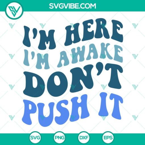 im here im awake dont push it svg trendy svg retro svg funny sayings svg png dxf eps cricut 9 mockup