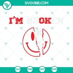 SVG Files, Trending, Im Ok Broken SVG Download, Confused Smile Iâ€™m 2