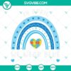 April blue Autism Awareness SVG files featuring blue rainbow design. Perfect for raising awareness.