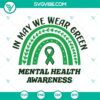 May mental health awareness SVG with green rainbow design. Perfect for spreading awareness in May.