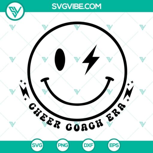 in my cheer coach era svg pom pom cheer coach svg cheer smile face lightning svg cheer coach svg 1 mockup