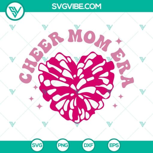 in my cheer mom era svg cheerleader mama svg pom pom heart svg 4 mockup