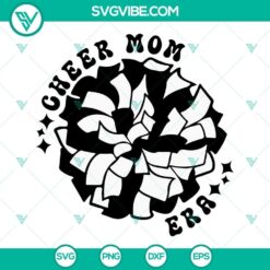Cheer Mom Era SVG: Cheerleading & Shirt SVG graphics for cheer moms. Perfect for crafting projects.