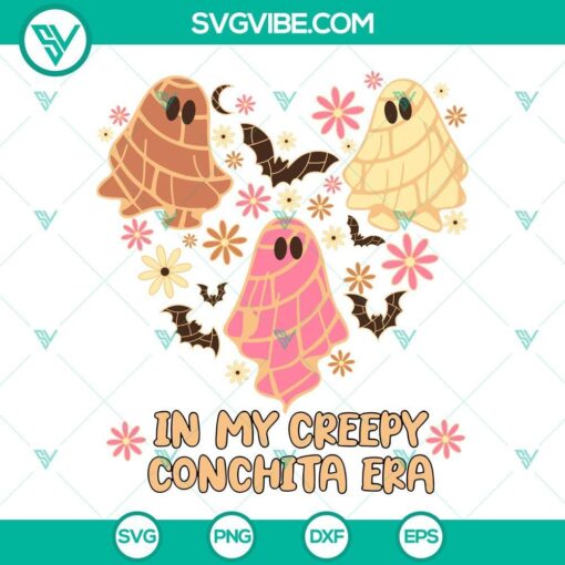 in my creepy conchita era svg spooky ghost conchas svg mexican halloween svg 3 mockup