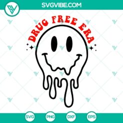 In My Drug Free Era SVG Files, Smiley Face SVG Download, Red Ribbon Week SVG Images 2