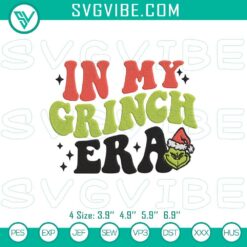 Christmas Embroidery Designs, Embroidery Designs, In My Grinch Christmas Era 8