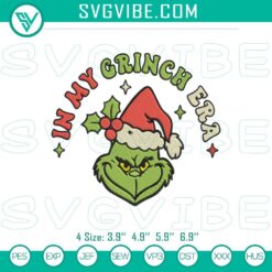 Christmas Embroidery Designs, Embroidery Designs, In My Grinch Era Christmas 6