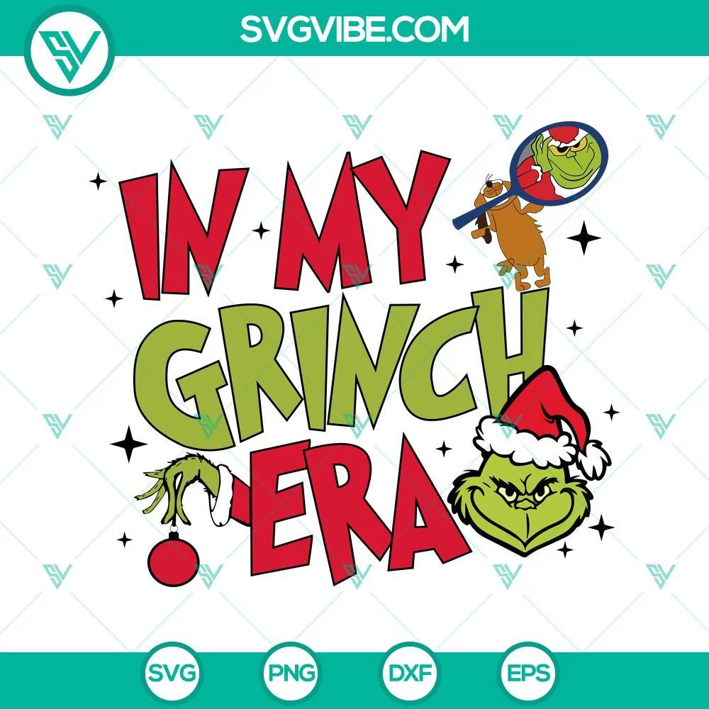 Christmas, SVG Files, In My Grinch Era SVG Image, Grinch And Max Christmas SVG 3