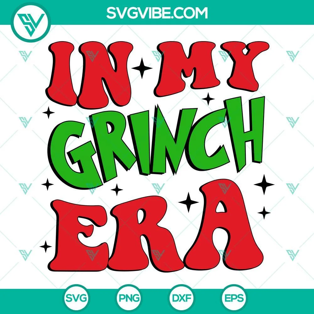 Christmas, SVG Files, In My Grinch Era SVG File, Grinch Movies Christmas SVG 1